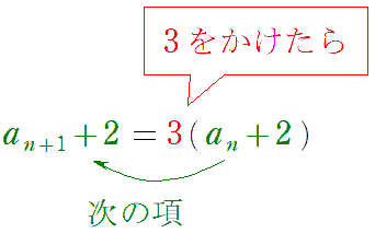 数列{a_{n}+2}は公比3の等比数列