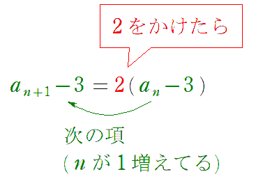 数列{a_{n}-3}は公比3の等比数列